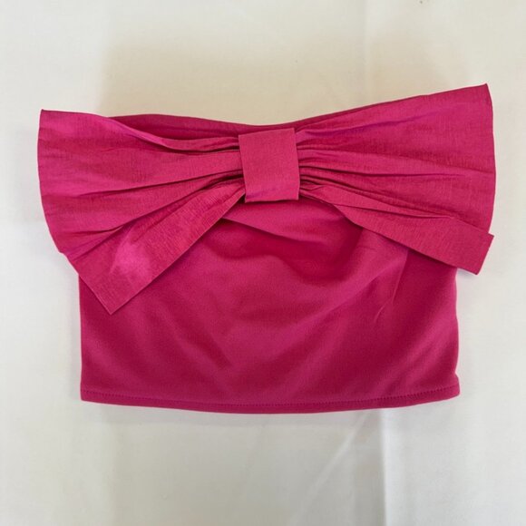 Thirty Thirty Tops - Thirty Thirty Strapless Bow Tube Top Hot Pink Size XS